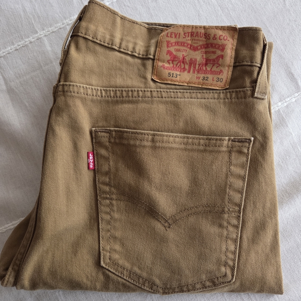 Levi’s 513 Jeans Mens Slim Straight Tan 32x30